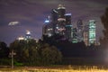 Night view on the Moscow International Business Centre MIBC from Fili. Royalty Free Stock Photo